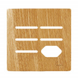 Placa p/ 4 Interruptores + tomada 4x4 - Novara Avelã